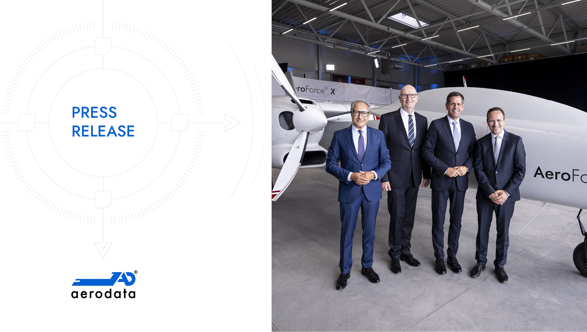AFX Rollout Gruppenfoto Aerodata und Ministerpräsidenten